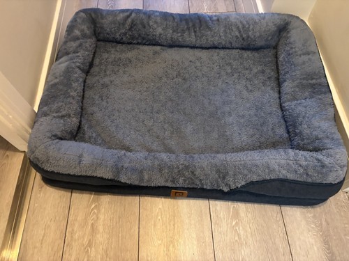 Large navy dog bed with - large,