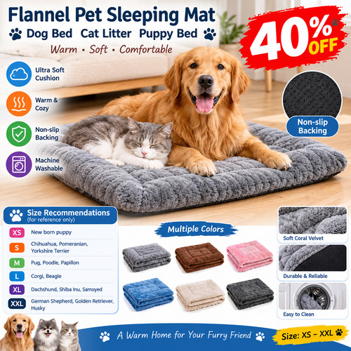 Dog bed soft pet cushion - soft, large