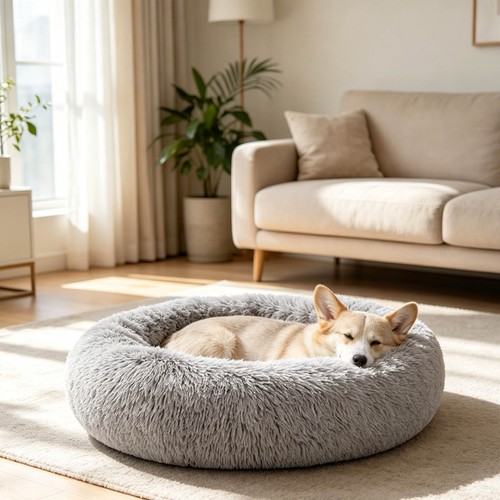 Donut dog bed - soft, large