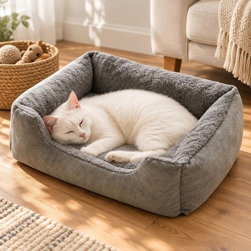 Grey pet bed for dogs - for, cats