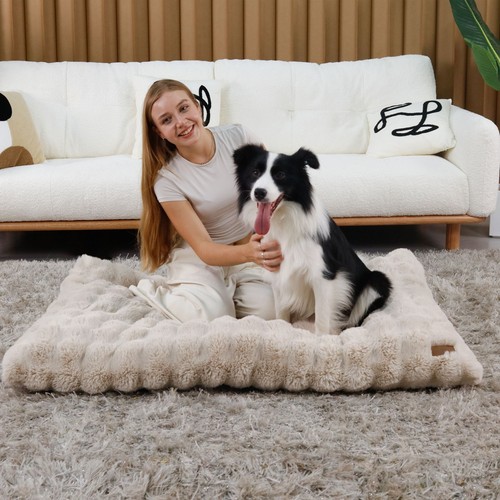 Washable dog bed deluxe plush - dog,