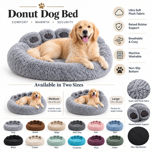 Plush pet cat dog - beds, calming